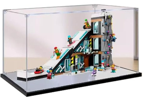 HAIWENFEIQI Diese Acryl-Display-Box ist geeignet für Lego 60366 City Series Kletter-Skigebiet, staubdichte Displaybox, Modell-Display-Geschenk-Box (Modell nicht im Lieferumfang enthalten) (Modell
