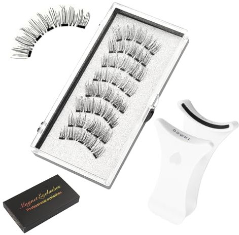 Magnetische Wimpern Mit Zange – 4 Paar Natürlich Wiederverwendbare Fake Lashes Set, Magnet Wimpern Clip Applikator Für Damen Makeup