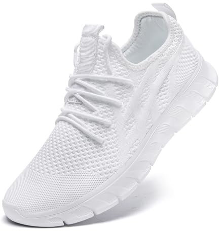 LANGFEUU Scarpe sportive da uomo, scarpe da corsa su strada traspiranti, scarpe casual da uomo leggere, scarpe da tennis antiscivolo, scarpe da fitness all'aperto piatte, scarpe da allenamento da