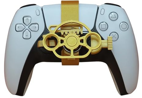 SHEAWA für PS5 3D Mini Lenkrad Controller Gaming Rennspiel Ersatz Zubehör (Metallic Gold)