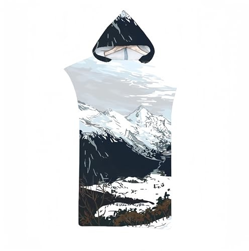 Proumhang Changing Towel, Surfponcho-Handtuch mit Kapuze, Badetuch mit Kapuze, für Erwachsene, Strandtuch, Bedruckt, Einheitsgröße, Mode 1, 85 x 110 cm