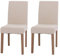 2er-Set Esszimmerstuhl Littau, Stuhl Küchenstuhl Hochlehner, Stoff/Textil Chenille Holz - Creme, naturfarbene Beine