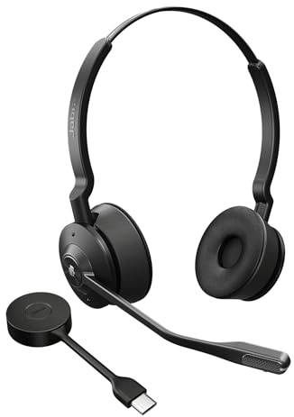 Jabra Engage 55 SE Stereo-Headset MS, Link 400c DECT-Adapter USB-C, Tragetasche, Garantie und Warnung (Sicherheitsbroschüren)