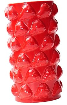 LeeQinersw Vase en Porcelaine pour Arrangement Floral, Contenant pour Plantes d'Intérieur, Vase Minuscule pour Salon, Chambre et Bureau, Rouge Fraise