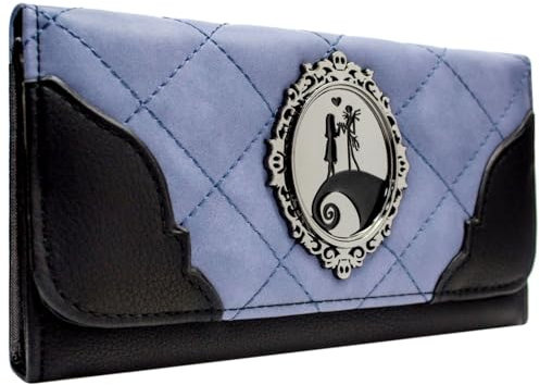 PocketGear TNBC Nightmare Before Scène Iconique Christmas Jack & Sally Porte-Monnaie Tri-Fold Poche à Monnaie & Porte-Cartes, Violet
