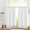 TOPICK Scheibengardinen Küche Weiß Bistrogardine mit Tunnelzug Modern Gardinen Kurz Blickdicht Leinenoptik Küchengardinen für Kleine Fenster Wohnmobil Küchenfenster 2er Set 75H x 70B cm