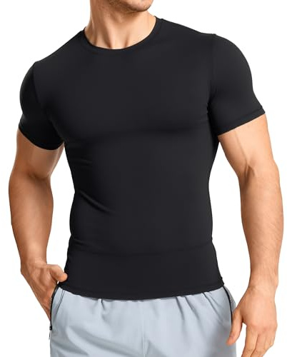 Nebility Camiseta Interior Hombre Camiseta de Compresión Reductora con Doble Capa Abdomen Faja Tejido Transpirable