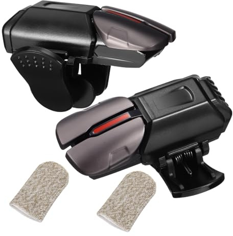 HYTROVE Game Trigger für Smartphones mit Integriertem Anti Rutsch Schutz und Elastischem Displayclip 3 Paar Fingerschutzhandschuhe für Komfortables Gaming