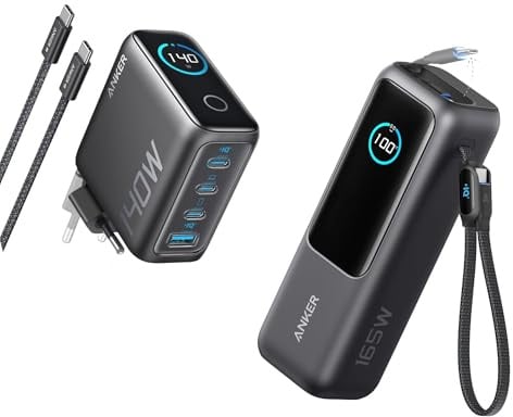Anker Laptop Powerbank (25000mAh, 165W, 100W USB-C Ports) & Anker Ladegerät (Laptop, 140W USB C, 4-Port)