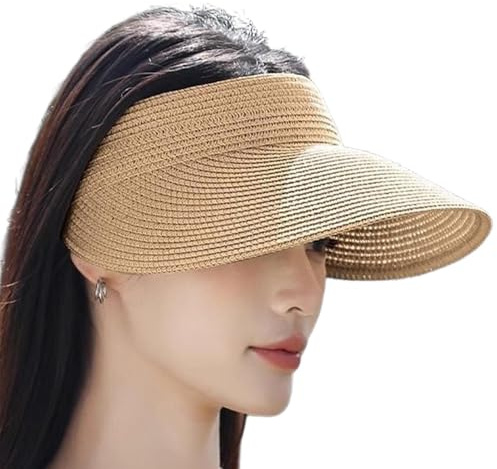 Sun Hats for Women Foldable Wide Brim Straw Headgear | Straw Beach Hat for Teen Girls Pool Sports Outdoor Hiking Camping Climbing Traveling Vacation