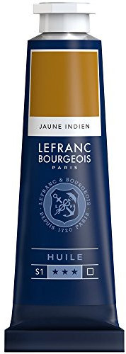 Lefranc Bourgeois 810034 feine Ölfarbe, lichtecht mit hervorragender Deckkraft & hoher Farbintensität, gleichmässiger Konsistenz und optimaler Mischbarkeit, 40ml Tube - Indischgelb