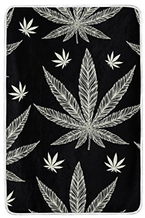 alaza Marihuana-Blatt von Cannabis Polyester Mikrofaser Decke 60 x 90 Leichtbau Gemütliche Couch Decke Bett Decke von My Daily