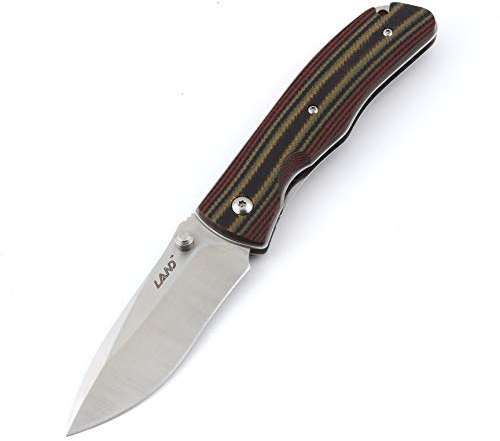 Land knives 9055 8Cr13Mov G10 Folding Pocket Knife (Brown)