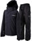 Acme Projects Damen Regenanzug (Jacke + Hose), 100% wasserdicht, atmungsaktiv, Klebebandnaht, 10000 mm / 3000 g, YKK-Reißverschluss, (Frauen, 40, schwarz)