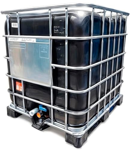 Conteneur réservoir IBC-GRG 1 000 litres noir avec palette en plastique