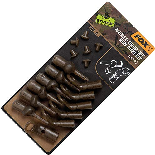 Fox Edges Camo Angled Drop Off Run Rig kit - 6 Leadclips für Karpfenbleie, Einhänger für Laufmontagen zum Karpfenangeln