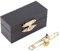 Musikinstrument Brosche, Posaune Brosche Pins, Mini einzigartige vergoldete Musikinstrument Brosche als Geschenkdekoration mit Box für Geburtstagsgeschenk, Valentinstagsgeschenk(Posaune)