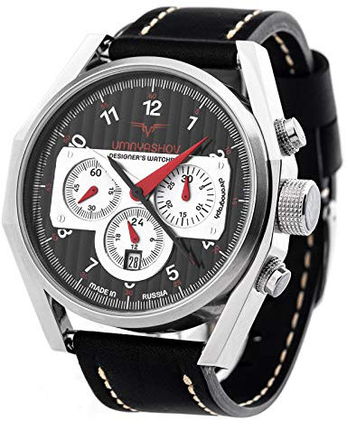 Poljot UMNYASHOV Herrenuhr Chronograph 31681 Handaufzug russische mechanische Uhr aus Russland mit aufaddierender Stoppuhr und Kalender
