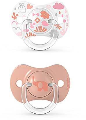 Suavinex Symmetrischer Sx Pro Memories Schnuller, Korallenrot, 6-18 Monate, 2 Einheiten, BPA-frei, aus Silikon, Memories, Rosa, 6-18 Monate (2 Stück)
