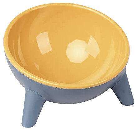Cat 15°Tilted Bowl Slanted Cat Dog Bowl Cat Food Dish Water Bowl Pet Feeder Plastic Stress Free for Flat Nose Bulldog Cat Kitty Puppy Non-Slip Non-Spill Easier to Reach Food and Protect Cat's Spine