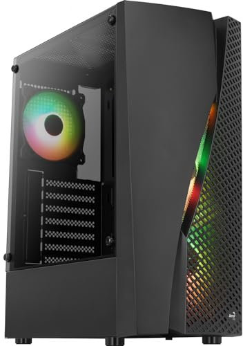 Aerocool WAVEBKV3, Boîtier PC ATX, Verre Trempé, 4x Ventilateurs RGB 12cm, Noir