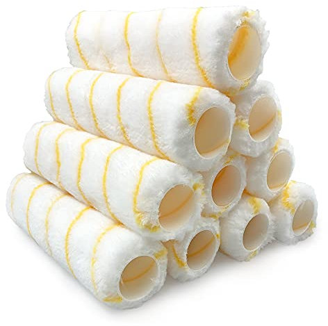 Nicholas Jack Lot de 10 manchons de rouleau de 22,9 cm pour peinture murale et plafond - Manchon de rouleau de peinture professionnel pour peinture émulsion à finition lisse
