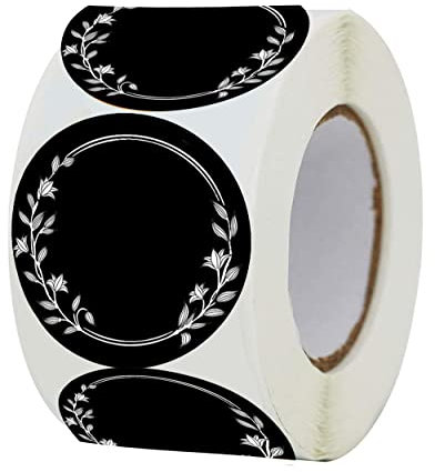 Pop Resin 250 pcs Round Chalkboard Stickers Kitchen Pantry Labels Black Garland Board Labels Spice Jars Labels for Canning,Bins,Containers,Mason Jars 2 inch Waterproof Chalkboard Kitchen Labels