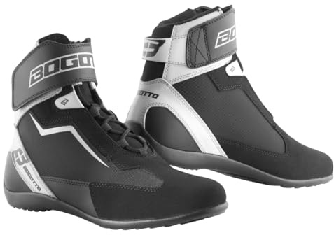 Bogotto Mix District Motorradschuhe, schwarz/weiß, 37