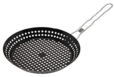 BARGAIN4ALL Frying Skillet Pan – Non-Stick – for BBQ – with Removable Handle – 12 inches – Stainless Steel Grilling Pan
