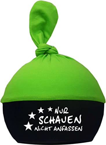 Kleiner Fratz Baby 1-Zipfelmütze Multicolor (Lime-Navy) (Gr. 3 (KU: 53-57)) Nur schauen Nicht anfassen