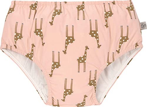 LÄSSIG Baby-und Kleinkind-Schwimmwindel Badewindel Badehose mit Windel mit UV-Schutz Giraffe rose 13-18 Monate