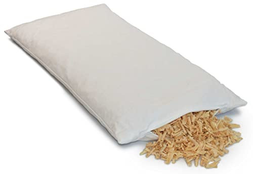 GIRAFFENLAND Zirbenkissen 40x80cm groß - Baumwolle Köper weiß, direkt befüllt - Zirbenholzkissen