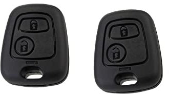 2 x Coque de clé télécommande avec 2 boutons pour Peugeot 206 Simplex 11mm x 8mm