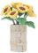 Natudeco 1:12 Miniatur Sonnenblume Modell Mini Topfpflanze Simulation Blumenkorb Bonsai Puppenhaus Zubehör Künstliche Winzige Grünverzierung