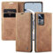 CaseMe Hülle für Xiaomi 12T/Xiaomi 12T Pro Vintage Dünne Handyhülle mit Kartenfach Geld Slot Ständer PU Ledertasche Flip Schutzhülle für Xiaomi 12T/Xiaomi 12T Pro- Braun