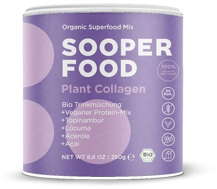 SOOPER FOOD Plant Collagen | Veganes Bio Superfood Pulver | Mit Vitamin C aus Acerola | 100 % pflanzlich & ohne tierisches Kollagen | 50 Portionen | 250g