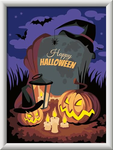 Ravensburger CreArt 23602 - Halloween Mood - Malen nach Zahlen Halloween für Kinder ab 9 Jahre, Malset mit Rahmen, Pinsel und Acrylfarben, Geschenk für Mädchen und Jungen