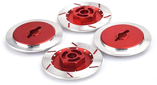 ZAYRAY 4 Stuecke Legierung Bremse Scheibe Felge Box Metall Hex Adapter 12 MM für RC 1/10 Fly Fish 94123 94122 D4, Rot
