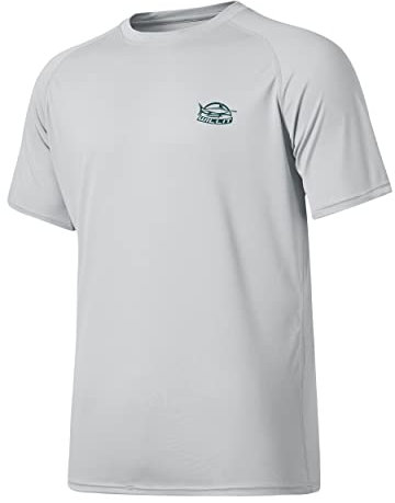 WILLIT UV Shirt Herren Rashguard T-Shirt Kurzarm Schwimmshirt UPF 50+ Schnelltrocknend Leicht Atmungsaktiv Outdoor Surfen Angeln Grau XL