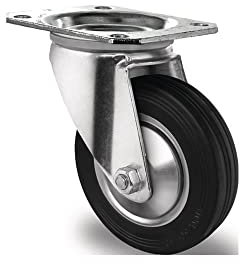 Promat Lenkrolle Rad-Ø 200 mm Tragfähigkeit 205 kg Vollgummi Platte L135xB110 mm