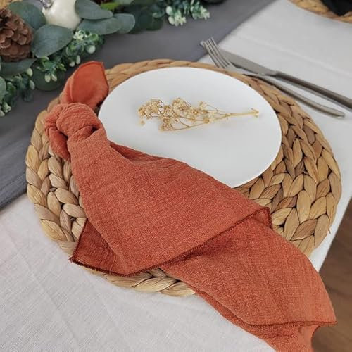 20 Stück Servietten Baumwollgaze 41 cm Serviette Musselin Geschirrtücher Abendessen Retro Seihtuch Hochzeit Rustikale Tischdekoration 16 Zoll