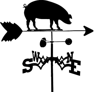 Wildschwein, Wetterfahne, Wetterhahn, Windrichtungsanzeige, Innenhof, Schmiedeeisen, Wetterfahne, Messwerkzeuge mit Anti-Rost-Beschichtung, Satinschwarz für Garten, Terrasse, Hof, Dekoration