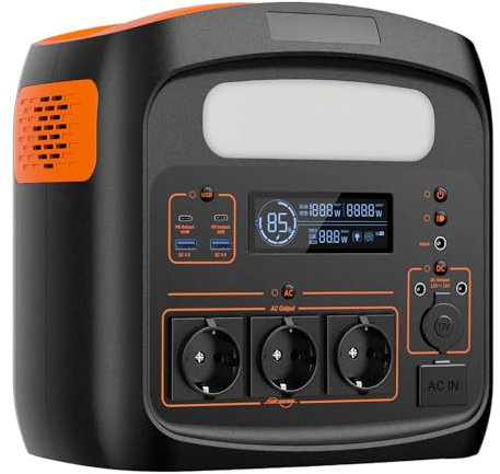 Tragbare Powerstation 1200W (Power Lifting 2400W), 1102,5Wh, LiFePO4 Akku, 0-100% in 90 Min. aufgeladen, USB-C, AC, DC-Ausgang, PD 100W Solarladung, für Camping, Wohnmobil, Outdoor