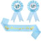 3 Stück Mum to Be Und Daddy to Be Abzeichen Pin Babydusche Schärpen Set Mommy to Be Schärpe Für Schwangerschaft Babyparty Deko Baby Willkommensparty Accessoires Geschenke (Blau)