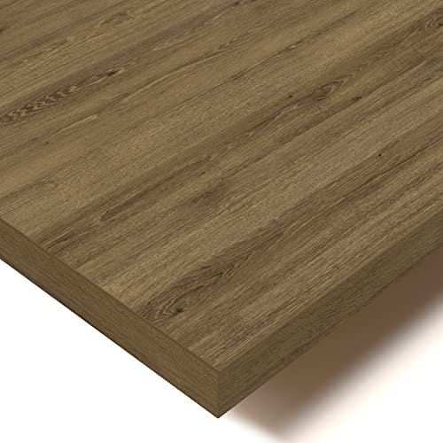 POKAR Tischplatte 2,5 cm Massiv Schreibtischplatte Bürotischplatte für Schreibtisch, Esstisch, Eichen Davos, 120 x 80 x 2,5 cm