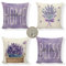 Kissenbezüge 55x55 cm 4er Set Lavendel Outdoor Kissen Lila Sofakissen Dekokissen Kopfkissen Wasserfest Linen Zierkissen Quadratische Kissenhülle für Gartenmöbel Sofa Bett Auto Terrasse Schlafzimmer