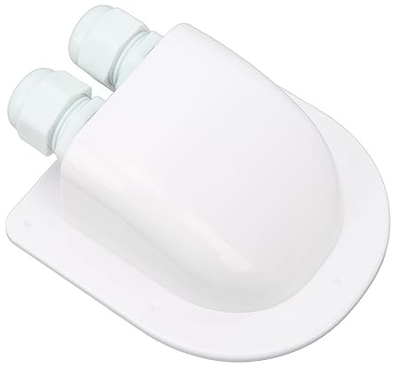 VOBOR Cable Entry Gland Box IP68 Waterproof Weather Resistant Dual Cable Entry Housing for RV Roof Boat Yacht(White)