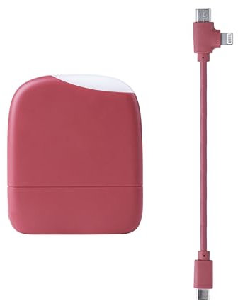 Xoopar - Ice-Powerbank - Batterie Externe 5000 mAh avec Lumière Tactile Intégrée Adaptée à Tous Les Smartphone Iphone,Samsung,Huawei,Xiaomi,LG,Tablette en Plastique Recyclé Certifié GRS - Rouge