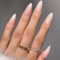 MouyouGlow Press on Nails Kurz,Almond Babyboomer Farbverlauf Weiß Gradient Glossy Fake Nails mit Nagelkleber,Pink Nude Ombre White Künstliche Fingernägel