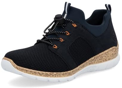 Rieker Damen Low-Top Sneaker N4290, Frauen Halbschuhe,Turnschuhe,Laufschuhe,straßenschuhe,Strassenschuhe,Sportschuhe,blau (14),38 EU / 5 UK